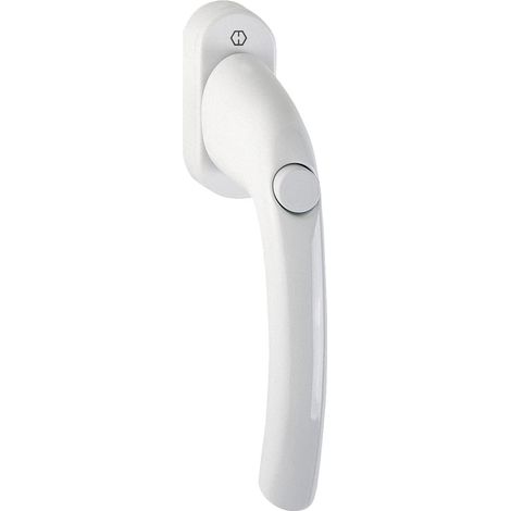 1 - Poignée De Fenêtre - Aluminium - Avec Bouton De Verrouillage - Rotation 90 Degrés - Fixation Vis M5 - Pour Fenêtre À Bascule - Argent - 25,0cm (1/2)