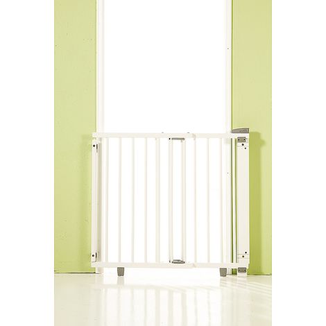 [GEBRAUCHT] B-Ware Geuther Türschutzgitter Schutzgitter Babyschutz Schwenkbar Buche Weiß 65   105cm