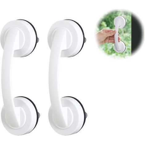 (Blanc) barre dappui wc, poignée ventouse, 2PCS Rails dappui à ventouse antidérapants pour personnes âgées, Rail dappui à ventouse pour porte en verre, rail dappui pour douche portable (1/5)