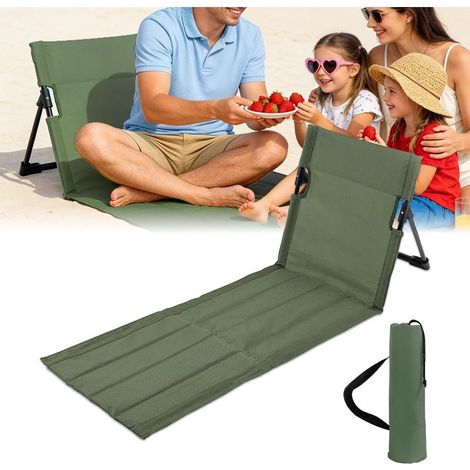 Chaise de Plage Pliable,Long Tapis de Plage avec Dossier, en Tissu Oxford 600D, Portable Chaise de Plage Pliante Ultra Légère, pour Camping, Plage, Pplein Air, Herbe,Jardin(Vert) (1/5)