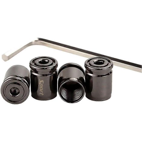 Lot de 4 bouchons de valve de pneu auto verrouillables avec joint en caoutchouc, taille universelle (1/5)