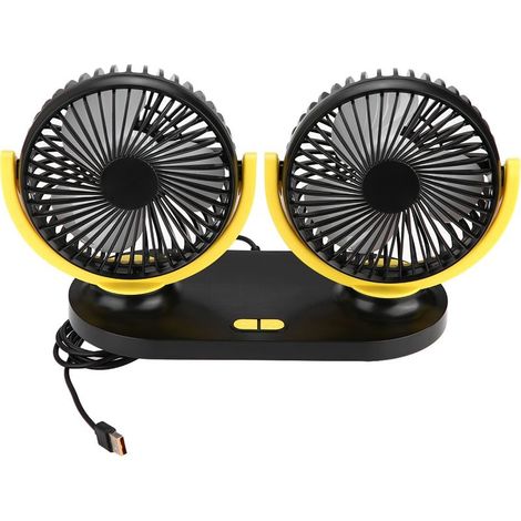 Fan of car USB to double head, air conditioner Portable, cooler automatic, Ventilation 12V, black and yellow (1/5)