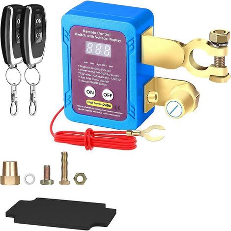 Interrupteur de déconnexion de batterie à distance 12 V 240 A avec affichage de tension par LED -- (1/5)