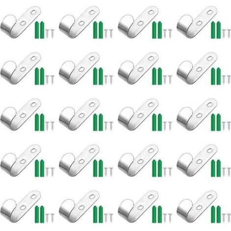 Lot de 20 crochets pour bâches de remorque, 44 x 21 x 16 mm, fixations pour bâches, crochets pour bâches de remorque, accessoires pour remorques porte-voitures (1/5)
