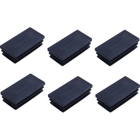 Tapones de plástico rectangulares de 25x50 mm para tubos de enmascaramiento, 180 unidades, color negro.