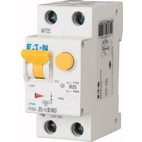 Interruttore differenziale magnetotermico eaton 6a 1p+n 30ma tipo ac 4,5k 236873