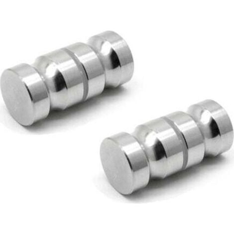 [JAMAIS UTILISÉ] Lot de 2 poignées solides à trou unique, poignée de porte de douche ronde, alliage d'aluminium, finition chrome poli (1/4)