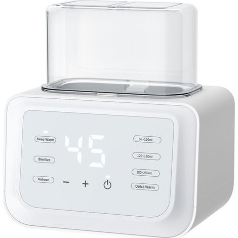 Mature 3-in-1-Babyflaschenwärmer, schneller Flaschenwärmer, präzise Temperaturregelung mit LCD-Display, Auftauen, Sterilisieren, Doppelflaschenwärmer für Muttermilch und Säuglingsnahrung, wärmt Babyna (1/3)