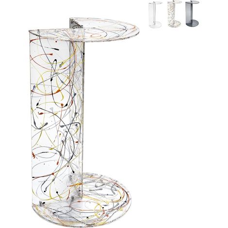 Table d'appoint haut en plexiglas transparent pour salon Atari - Transparent Multicolore (1/5)
