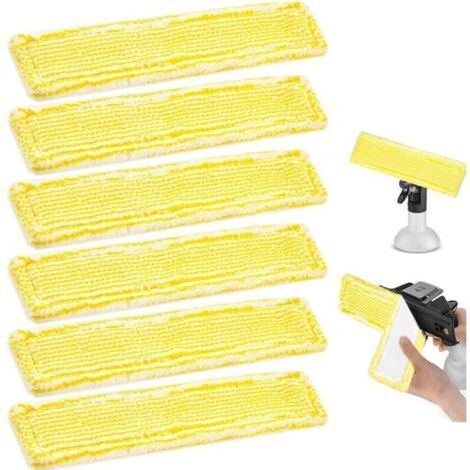 6PCS Bonnettes pour Nettoyeur Vapeur Tampons de Nettoyage en Microfibre Housse de Nettoyage de Rechange Mop Remplacement des Tampons Compatible avec Karcher WV2 WV5 WV6 Plus