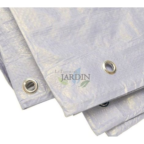 Store voile d'ombrage, Auvent de jardin blanc renforcé 3 x 4 mètres 90 gr/m2 avec œillets (1/5)