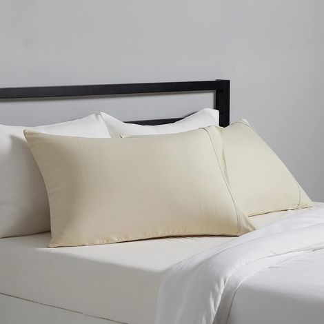 Filiyano – oreiller légères – (Beige) 76 cm L x 51 cm l. 1 paire de taies d'oreiller légères, ultra-douces et faciles d'entretien en microfibre (1/4)