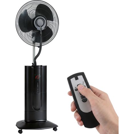 3-in-1-Turmventilator mit Oszillationsfunktion, Wassersprüher, Fernbedienung und 9-Stunden-Timer, 45 x 38 x 130 cm, Schwarz (1/5)