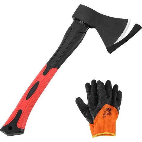 SWANEW Ascia da spacco- manico in gomma in acciaio al carbonio con guanto 800g 38,5cm (1/5)