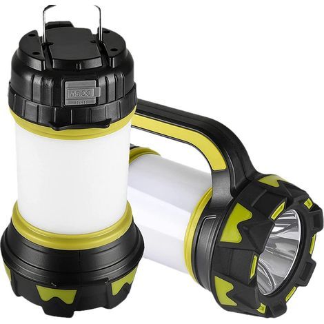 Lot de 2 lanternes de camping rechargeables, lampe torche portable avec 6 modes d'éclairage, batterie externe 3000 mAh, lampes de camping pour ouragan (1/5)