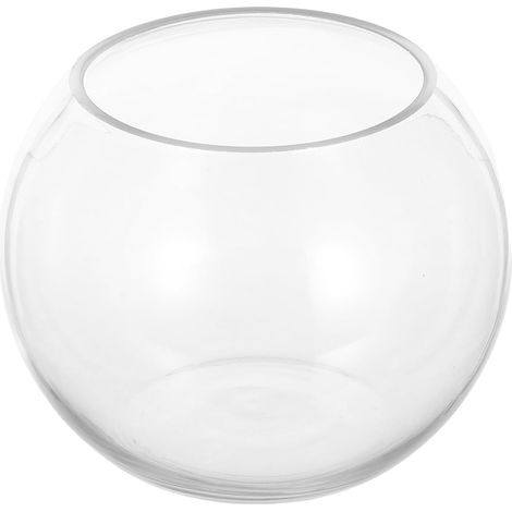 Vase en Verre Transparent Décoratif et Créatif, Pot de Fleurs Hydroponique Arrondi de 15 Cm pour Plantes et Fleurs, pour Décoration de Bureau et Maison (1/5)
