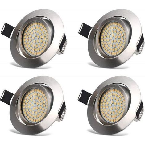 Verstellbare LED-Einbaustrahler 3,5 W, ultraflach, rund, warmweiß, für Deckeneinbauöffnung 75-80 mm (4er-Pack) (1/4)