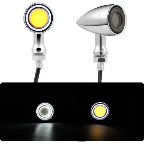 LED Clignotant Moto, CNC Clignotant 12V Universel pour Scooter, Lumière Ambre (1/5)