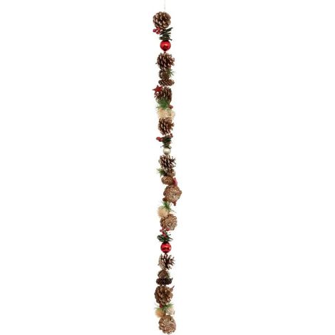 Paris Prix - Guirlande De Noël pomme De Pin 100cm Rouge (1/2)