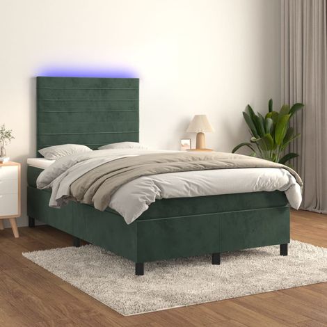 Boxspringbett mit Matratze & LED Dunkelgrün 120x200 cm Samt vidaXL (1/5)