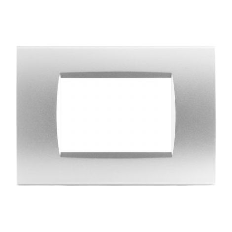 Mapam Placca 3 posti Grigio chiaro compatibile Bticino Living International - ART 8003-04