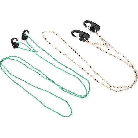 Corde de serrage pour tente avec mousquetons, accessoire de camping extérieur pour accrocher et tendre, lot de crochets en corde robuste. (1/5)