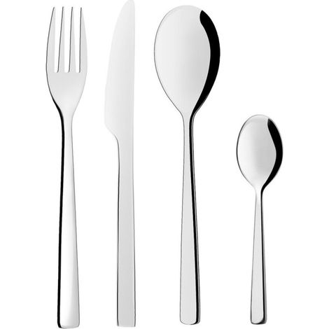 Ménagère 24 pièces en acier inoxydable – 6 couteaux, 6 fourchettes, 6 cuillères à soupe, 6 cuillères à café – Coffret cadeau – (1/5)