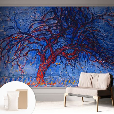 Tapete Vliestapete mit Kleber - trendige Wanddeko - elegant Fototapete für Wohnzimmer - Schlafzimmer Flammender Baum 312x219 cm (1/5)