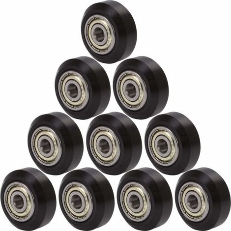 10 Pièces Poulies V pour Imprimante 3D avec Roulements Billes et Roues Passives POM (1/4)
