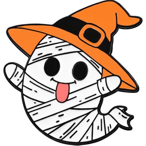 Spilla divertente a forma di zucca fantasma bianca, accessorio de-CZ3136 1