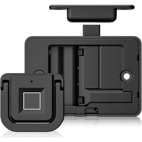 Serrure de sécurité à empreinte digitale noire, serrure de meuble intelligente pour 20 empreintes, serrure de tiroir sans clé avec poignée (1/4)