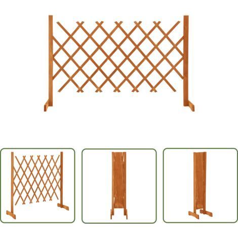 The Living Store Clôture en treillis de jardin Orange 120x90 cm Bois de sapin - Clôture En Bois - Clôture Jardin - Clôture Treillis - Clôture Extensible - Clôture Orange (1/5)