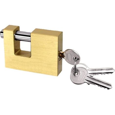 Heavy Duty Brass Shutter Padlock 70MM (Security Rectangular Hardened Shackle Shed)