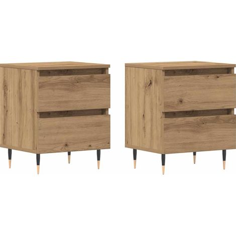 Maison Exclusive - Armadio da Notte 2 pcs Rovere artigianale 40 x 35 x 50 cm