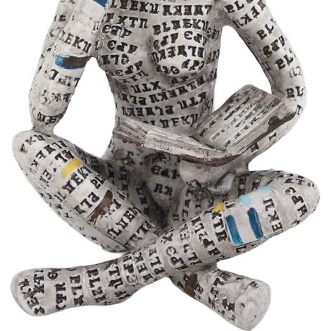 Figurine en résine représentant une femme lisant, ornement innovant en résine moulée, idéal pour décorer une étagère ou une maison. (1/5)