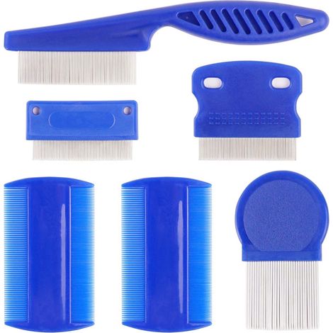 Peigne Anti-Poux Pour Animaux - Peigne À Puces Chat Chien - Nettoyage Taches Lacrymales Pellicules Emmêlements - Lot De 6 Pièces (1/5)