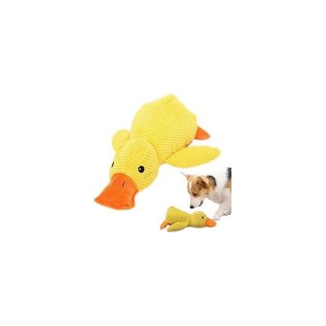 – Peluche pour chien canard jaune doux et résistant – Taille S – Matériau résistant à la mastication – Pour jeux de rapport et câlins (1/5)