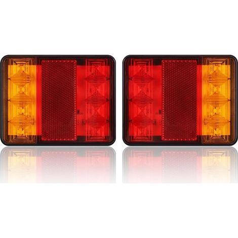 Générique Feux Pour Remorque Voiture 2 Pièces Feux De Remorque Stop Queue Clignotants Feux Plaque D'immatriculation Lampe Pour Bateau Voiture Camion Remorque Caravane RV Feu Arrière 12V (1/5)
