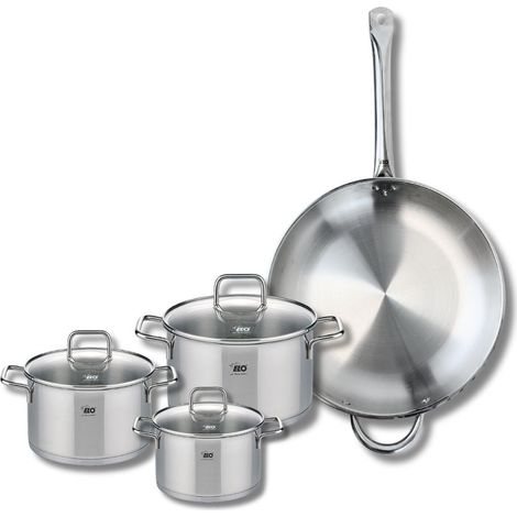 Set de 1 Poêle de cuisson 32 cm et 3 faitouts 14, 16 et 20 cm Elo Profi Citrin