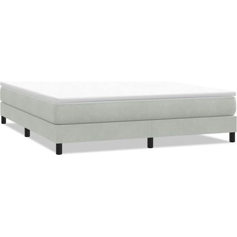 Maison Exclusive - Cama box spring sin colchón terciopelo gris cl (1/5)