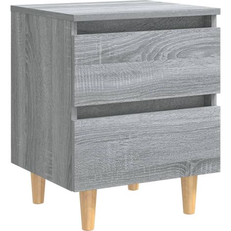 Comodino con gambe in legno di sonoma grigio 40 x 35 x 50 cm grigio DEC033224