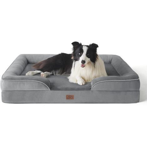 Panier Chien Dehoussable Lavable Moyen Canapé Chien, 89x63cm, Gris (1/5)