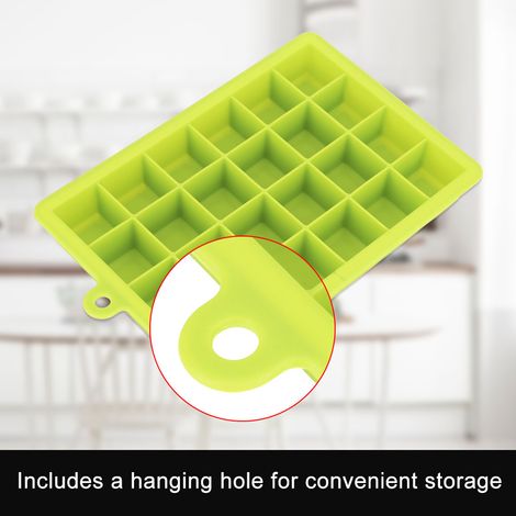 Quadratische Silikon-Eiswürfelform mit 24 Mulden, ideal für DIY-Puddings, praktisches Küchenutensil, umweltfreundlich, wiederverwendbar und flexibel (1/5)
