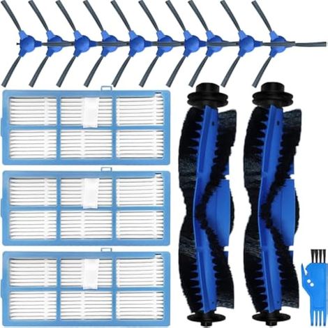 Accessoires Pièces de Rechange pour Proscenic 850T, pour Ultenic D5s Pro/D5s Pro+, pour Uoni S1 Robot aspirateur, 2 Brosse Principale, 10 brosses latérales, 3 filtres Hepa (16 pack) (1/5)