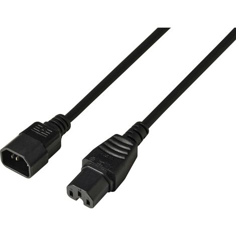 Sygonix SY-7154268 Strom Netzkabel  Schwarz 3.00 m (1/4)