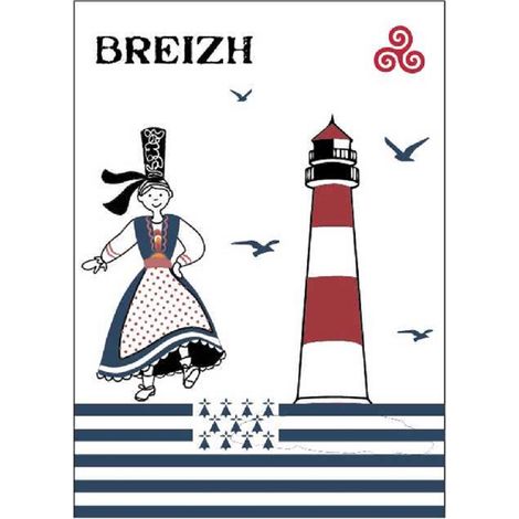 Lot de 2 torchons 50 x 70 cm Bigouden breizh bretagne (1/2)