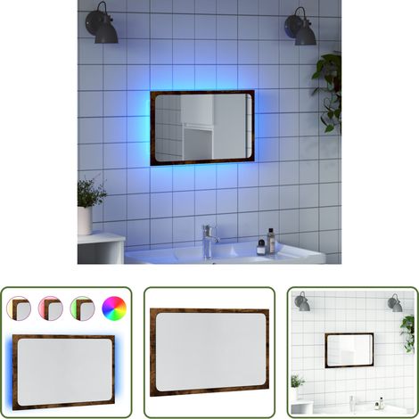 LED-Spiegel - LED-Badspiegel Sonoma-Eiche 60x8,5x38 cm Holzwerkstoff (1/5)