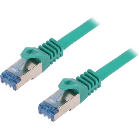 Cable reseau RJ45 male S-FTP Cat 6a vert- 1.5m