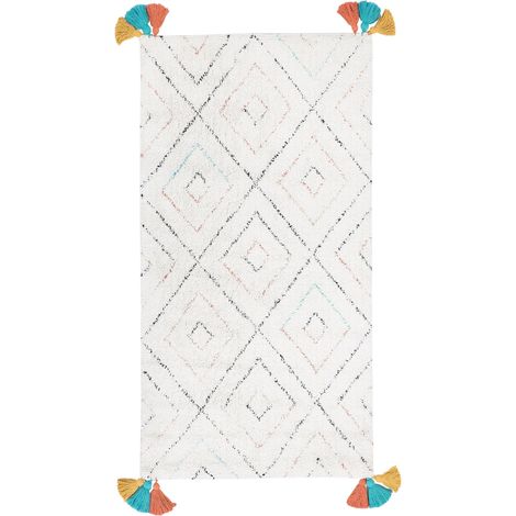 Tappeto bianco 80 x 150 cm Shaggy Kartal (1/5)