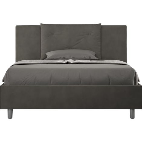 Letto Matrimoniale Large 180x200 cm con Rete e Contenitore Appia Grigio (1/4)